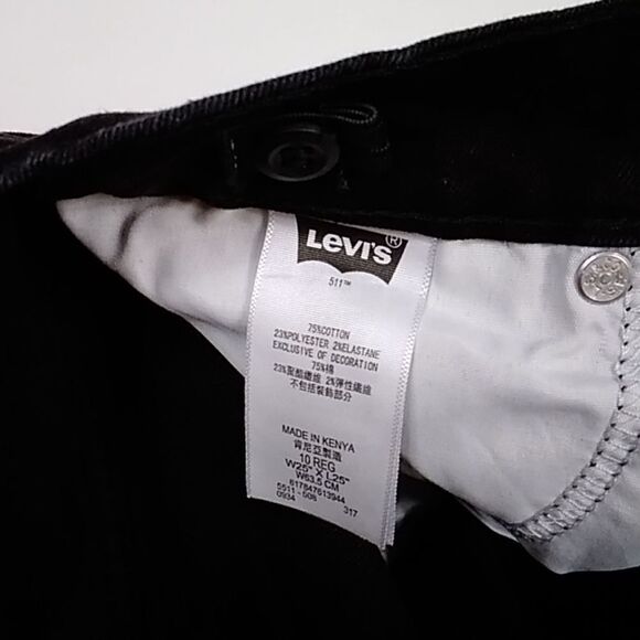 LEVI’S STRAUSS & CO 511 SLIM SIZE 10 REG 25X25 BLACK BOYS JEANS - Picture 4 of 16